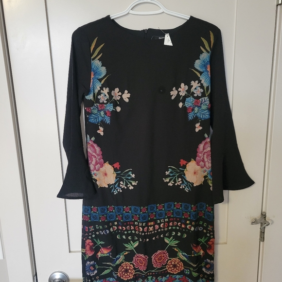 Desigual Dress Black Floral Size S - Picture 6 of 7